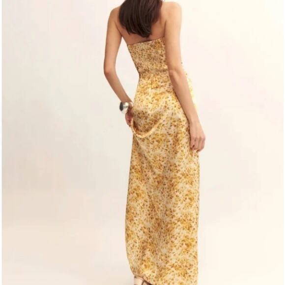 Reformation Womens Barrow Silk Maxi Dress Goldfinch Yellow Size 12 NWT - Picture 3 of 11